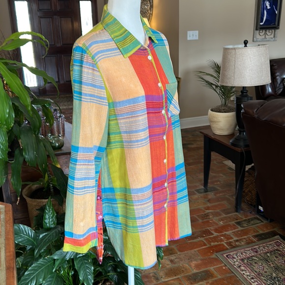 Soft surroundings Manchester Linen blend Shirt szM - Picture 3 of 10